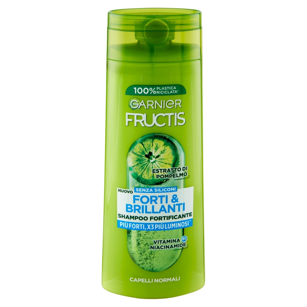 Garnier Fructis Shampoo Forti & Brillanti, shampoo fortificante per capelli normali,  250 ml